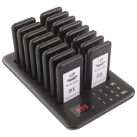 Système d'appel sans fil avec 16 bipeurs, système de téléavertisseur pour restaurant, café, église, clinique, cour de restauration, bar