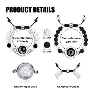 Pulseras Inteligentes <span class=keywords><strong>TOTWOO</strong></span>, Pulseras de Contacto a Larga Distancia con Cuentas para Parejas, Vibración e Iluminación, Brazalete <span class=keywords><strong>Inteligente</strong></span> - Product Image 4