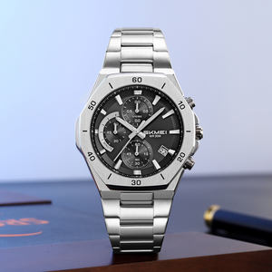 Montres Skmei 2452 pour hommes, mouvement à quartz étanche 3ATM, bracelet en acier inoxydable, verre, plusieurs couleurs disponibles pour la vente en gros - Product Image 2