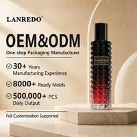 Flacon de parfum moderne en verre texturé clouté 30ml 50ml, couleur dégradée, rechargeable, avec capuchon cylindrique noir