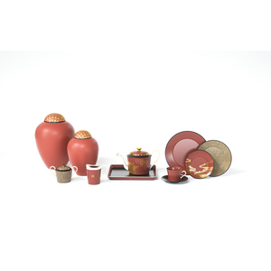 Juego de vajilla de cerámica <span class=keywords><strong>china</strong></span> Troditonal de lujo, juego de jarrón y taza de plato de té sostenible con decoración elegante - Product Image 2