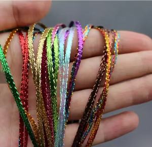 15 colori linea di pizzo intrecciato piatto 3mm toni perlescenti emergenti Streamer costola corpo acqua salata mosca legante materiali - Product Image 3