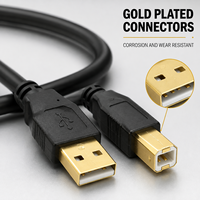 Câble de données USB 2.0 A vers B pour imprimante, scanner, copieur multifonction, ordinateur, connecteur mâle, gaine en PVC, cordon de signal blindé
