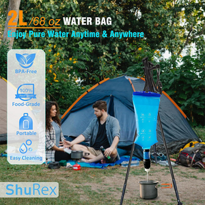 2L TPU/PEVA contenitore pieghevole per acqua Sawyer filtro acqua paglia escursioni campeggio pacchetto di idratazione - Product Image 6