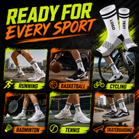 Chaussettes de sport professionnelles personnalisées unisexe pour basketball et course à pied, avec coussinets et semelle en tissu éponge