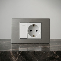 Interrupteur modulaire SANSHE gris brossé style 118, prise de courant universelle, accessoires électriques DIY pour la décoration de la Thaïlande et de la Malaisie