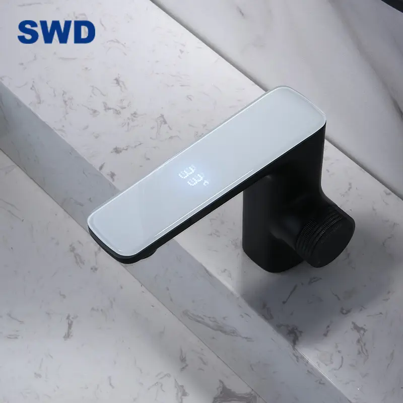 Bathroom Smart Matter Black Press Zinc Brass Wash Basin Faucet Mixer Hot Cold Automatic Water Tap Touchless Senson Faucets