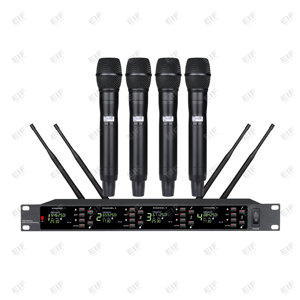 Micrófonos inalámbricos UHF profesionales de cuatro canales con bodypack dinámico - Product Image 2