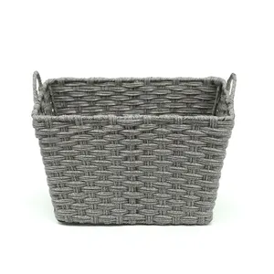 Stackable Organizer Set Kitchen Accessories Fruit Vegetable Baskets Plastic Rattan Storage Basket With Handle