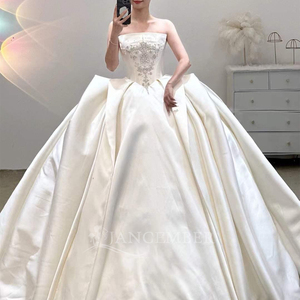Robe de bal plissée à sequins de haute qualité, sans bretelles, longue, sur mesure, pour occasions spéciales, scintillante Lsjj78 - Product Image 2