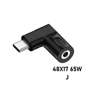 Kabel adaptor konektor daya, PD 65W DC ke tipe-c 5.5*2.5mm 5.5*2.1mm 4.0*1.7mm 3.0*1.1mm ke USB C konverter pengisian untuk Laptop