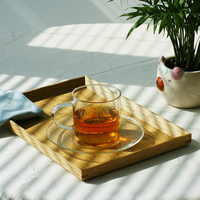 Verre à thé personnalisé en borosilicate soufflé à la main, résistant à la chaleur, transparent, réutilisable, écologique, 170 ml, pour fêtes, avec logo personnalisé