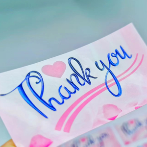 Self Adhesive Waterproof Custom Made Stickers Thank You - Product Image 1