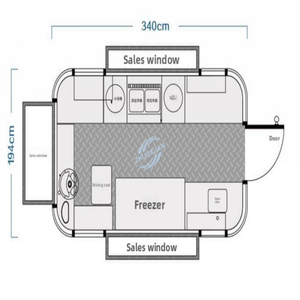 Customized 3.4M Electric Mobile Food Plaza Cart Outdoor Street Fast Food Vending Truck With Full Kitchen Equipment - Product Image 3