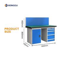 Banc de travail modulaire avec panneau perforé et tiroirs, en acier, pour la fabrication, l'entretien et les centres de formation