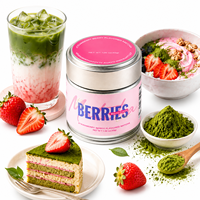 Poudre de Matcha Yibenef en Gros, Saveur Fraise, Qualité Cérémoniale, Boîte Portable, Personnalisation OEM, Poudre de Matcha Saveur Personnalisée