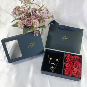 Valentine's Day Rose Rectangle Paper <b>Gift</b> <b>Box</b> for Couple's Rings Pendants Earrings Bracelets-Modern <b>Jewelry</b> Storage Packaging - Product Image 6