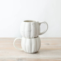 Tasse à café en céramique décorative pour Halloween tasse crème blanche en forme de citrouille tasse à thé au lait et à l'eau pour le bureau et la maison