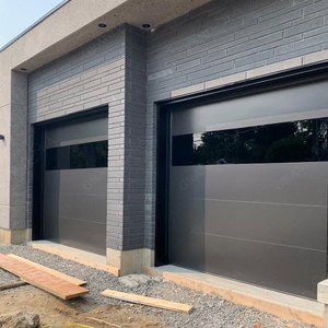 Dernier modèle de portes de <span class=keywords><strong>garage</strong></span> automatiques sectionnelles en acier galvanisé à panneaux noirs pour les maisons - Product Image 2