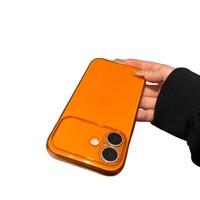 Étui de téléphone en TPU souple dépoli de luxe avec grande fenêtre transparente pour appareil photo, compatible avec les modèles 17 Pro, 16, 15, 14, 13 Pro