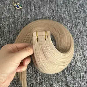 13A Grade Cuticle Aligned Raw Chinese Hairs Wholesale Factory Price Human Hair Tape In Extensions Silver#