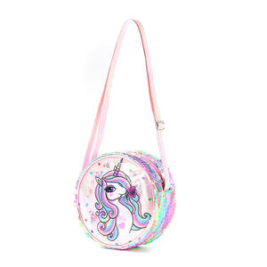 PVC Round Baby Cartoon School Unicorn Diagonal Bag Children's Coin <strong>Purse</strong> - Product Image 5