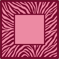Alas Mahjong Motif Zebra Pink Burgundy Anti Selip Berbahan Karet dengan Pinggiran Bergaris Hewan, Bagian Tengah Kosong, Alas Meja Permainan Modis