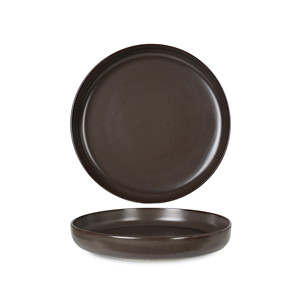 Reactive <b>Brown</b> Bowl Ø 19 cm H 4 cm Premium Fine China Digital Print Rinart - Product Image 1