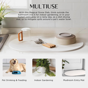 מחצלת אמבטיה דקה במיוחד, בעלת צורה אליפטית בהתאמה אישית, מתייבשת באופן מיידי, נגד החלקה, עשויה מאדמת דיאטומית, עם דוגמא חרוטה, משמשת גם כמחצלת ייבוש למטבח. - Product Image 6