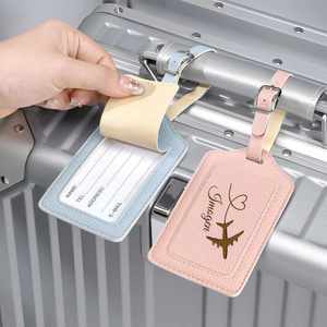 Étiquettes de bagages en cuir personnalisées, étiquettes d'identification de voyage gravées sur mesure pour valise, cadeau de voyage pour lui/elle - Product Image 4