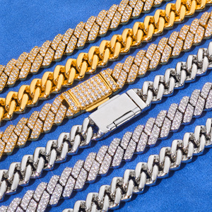 Premium B2B Wholesale VVS Moissanite Two Row Cuban <b>Bracelets</b> S925 Silver Thick Gold Plated Iced Out Hip Hop Jewelry Vendor - Product Image 5