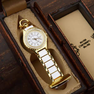 ساعة صدر معلقة من حجر الراين للنساء NJC ممرضة ماسية مع تفاصيل حجر الراين - Product Image 2