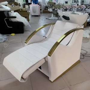 Sillón de Peluquería Eléctrico Moderno Personalizado de Cuero PU con Lavabo de Cerámica, Reposapiés Ajustable y Duradero para Barbería y Salón de Belleza - Product Image 3