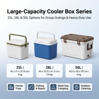 Glacière de camping extérieure pour voiture, grande capacité, portable, en PP, moderne, 50L, pour la conservation de la fraîcheur et la préservation au froid pendant 2 jours, isolée