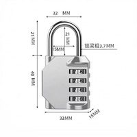 Cadenas à combinaison numérique carré robuste avec logo personnalisé, code à 4 chiffres, étanche, pour la sécurité, idéal pour la salle de sport