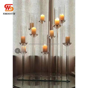 Bougeoir en cristal romantique à 10 têtes, centre de table, bougeoir transparent pour décoration de mariage - Product Image 6