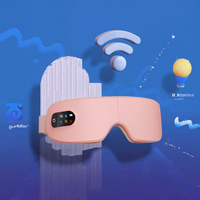 Masque de massage oculaire portable avec chaleur, vibration et télécommande sans fil, rechargeable par USB pour le sommeil