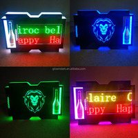 Pantalla LED personalizada, soporte de botella, presentador de botella de vino VIP con tablero de mensajes, cartel de cartelera DIY para presentación de vino