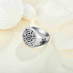 Nouveau homme bijoux fins bagues 925 argent sterling plaqué rhodium étoile hiphop bague pour hommes - Product Image 4