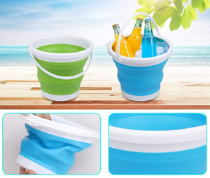 3L Ráp Xô Kích Thước Lớn Có Thể Gập Lại Silicone Xô Thuận Tiện Ngoài Trời Câu Cá Bãi Biển Nhà Làm Sạch Có Thể Gập Lại Xô - Product Image 4