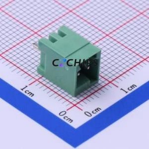 JL15EDGVC-25002G01 Plug-in Terminal Block Through hole,P=2.5mm Connector Board-to-Board / Socket - Closed 1x2P 2.5mm Green - Product Image 1