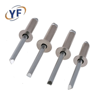 Fabricant de rivets aveugles DIN7337 Rivets aveugles pop en aluminium à tête plate de type ouvert