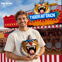 Tolefun CE Panneau de stand de jeu de compétences pour carnaval en extérieur, à 3 faces, pour remises de prix, modèle 'Smash Mouth Knock the Teeth', pour complexes hôteliers, avec luminescence