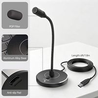 CMTECK Microphone PC USB G009 à Col de Cygne Réglable Cardioïde avec Réduction de Bruit (ENC) pour Chat en Ligne - Vente Flash