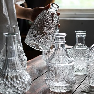 Jarrón <span class=keywords><strong>Madrid</strong></span>, Botella de Vidrio Grande con Patrón en Relieve, <span class=keywords><strong>Boca</strong></span> Estrecha, Arreglo Floral, Decoración de Mesa de Salón, Estilo Zen Asiático - Product Image 2