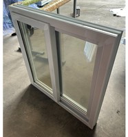 Ventana Corredera Horizontal Blanca de Doble Acristalamiento, Doble Panel, Resistente a Huracanes, Insonorizada, Vidrio Aislante 37x38