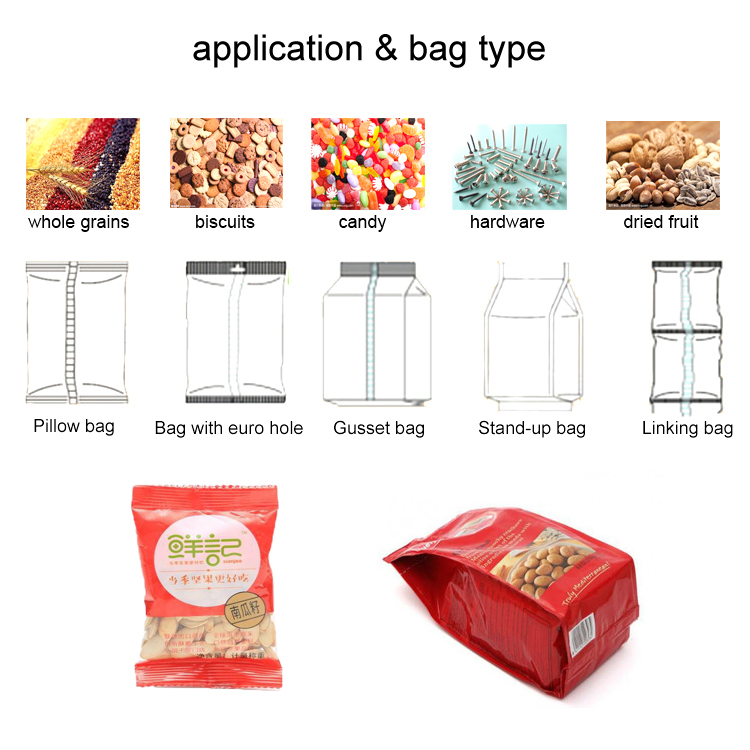 Raisins secs et biscuit machine d'emballage, machines d'emballage pour la nourriture