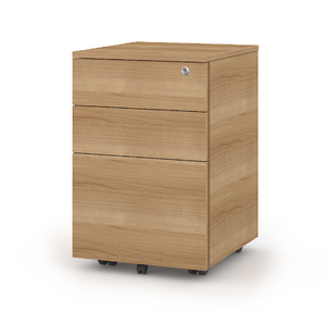 Meuble de rangement mobile à 3 tiroirs en acier, finition noyer, pour bureau, maison ou école - Product Image 2
