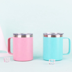 12oz 14oz Leakproof <b>Double</b> <b>Wall</b> Stainless Steel Vacuum Thermal Insulated Coffee Travel <b>Mug</b> Coffe Cup with Lid Handle - Product Image 5