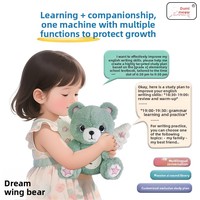 Peluche Intelligente IA pour Enfants, Interaction Vocale Interactive, Compagnon de Dialogue pour Bébé, Doudou Apaisant, Ours Ailé des Rêves